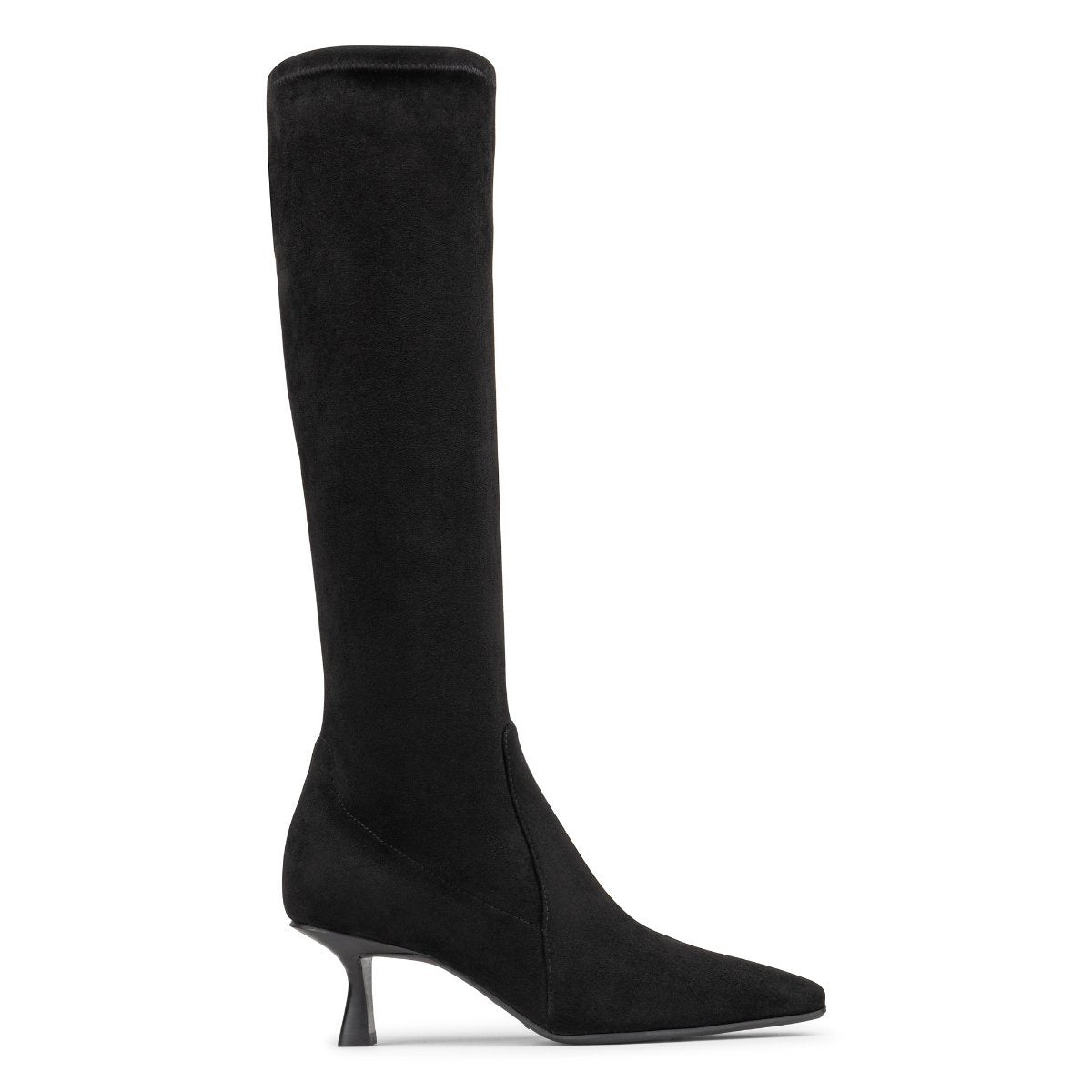 Foxi Stretch Kitten Heel Boot - Black