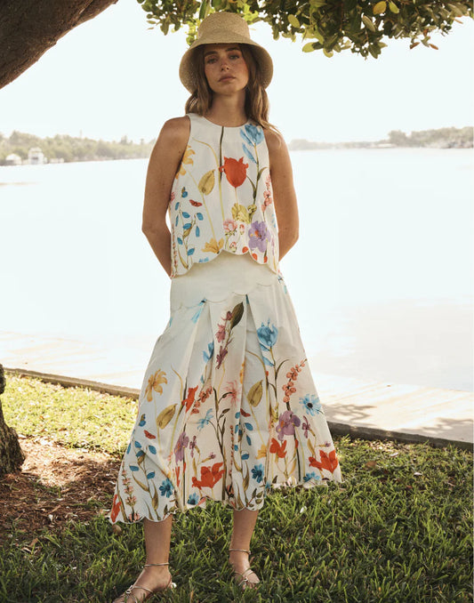 Sonata Scallop Midi Skirt