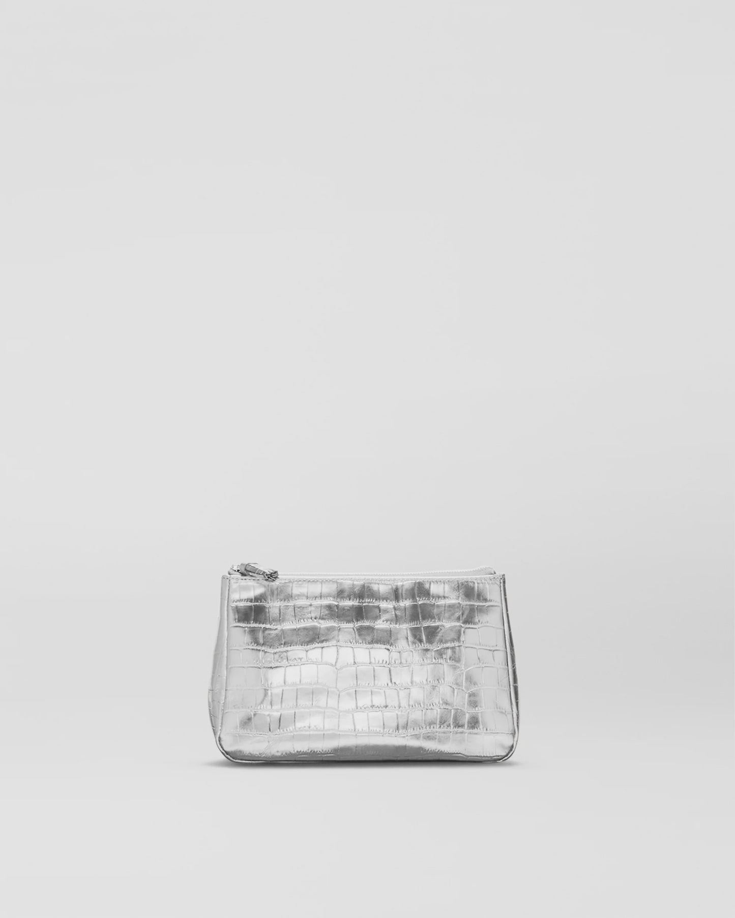 Silver Croc Effect Medium Luna Cosmetic