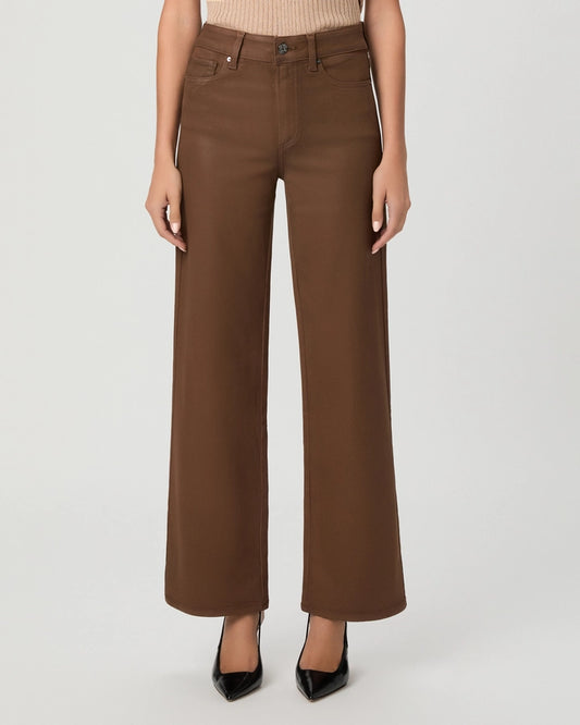 Anessa 31" Wide Leg Jean - Cognac Luxe Coating