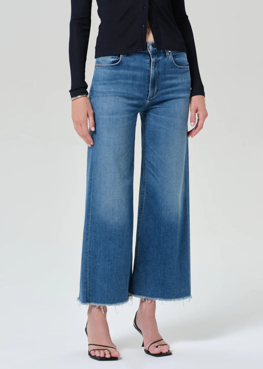 Lyra Wide Leg Crop Raw Hem In Verve