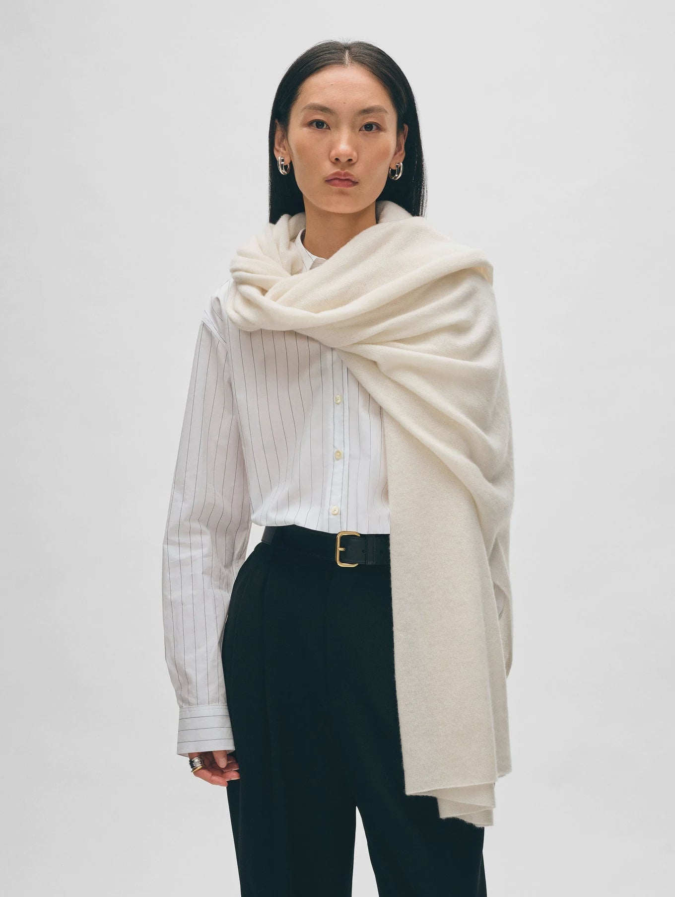 Cashmere Travel Wrap - Natural Heather