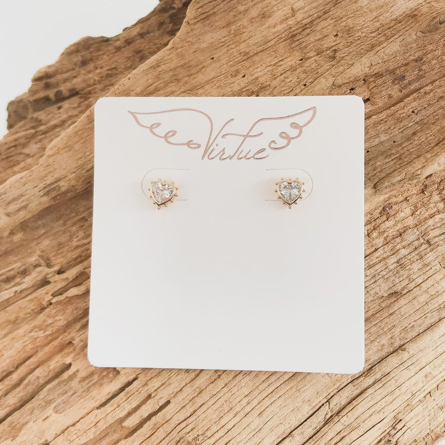 Rhinestone Heart Earrings