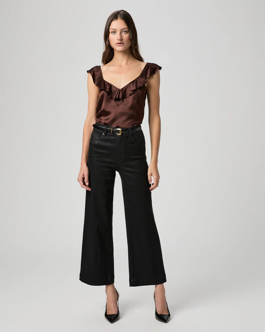 Anessa Wide Leg Jean - Black Fog Luxe Coating