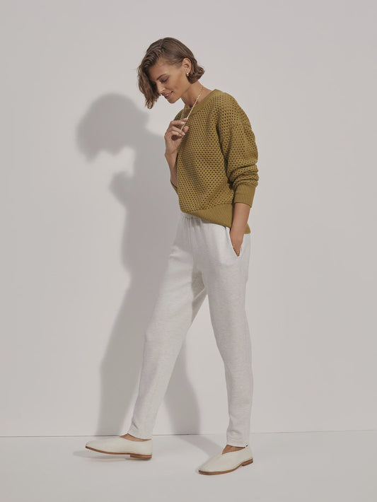 The Slim Zip Hem Pant 29.5 - Ivory Marl