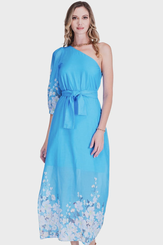 Delphinium One Shoulder Dress