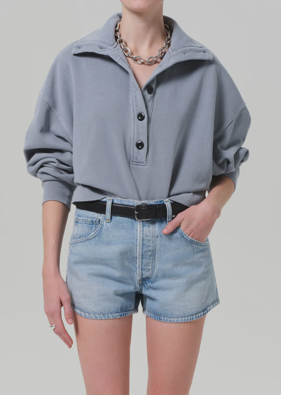 Mirelle Funnel Neck In Hematite