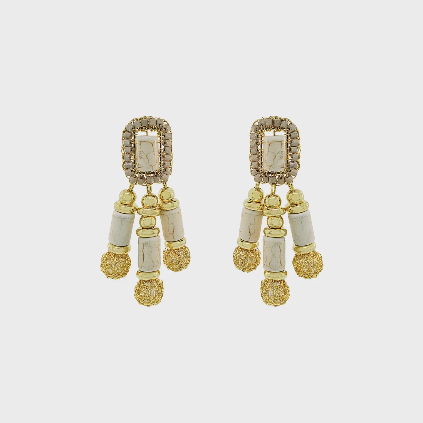 Nara Chandelier Earrings - White