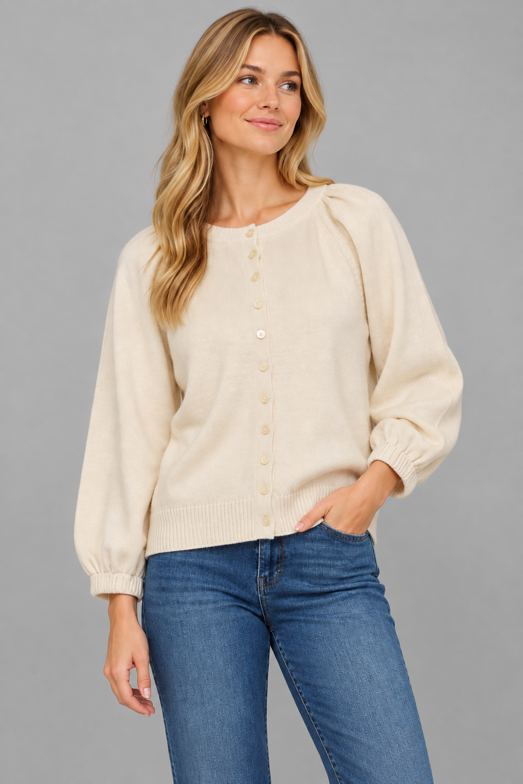 Ellis Puff Sleeve Cardigan