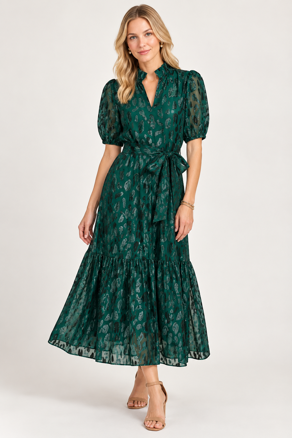 Emerald Allure Midi Dress