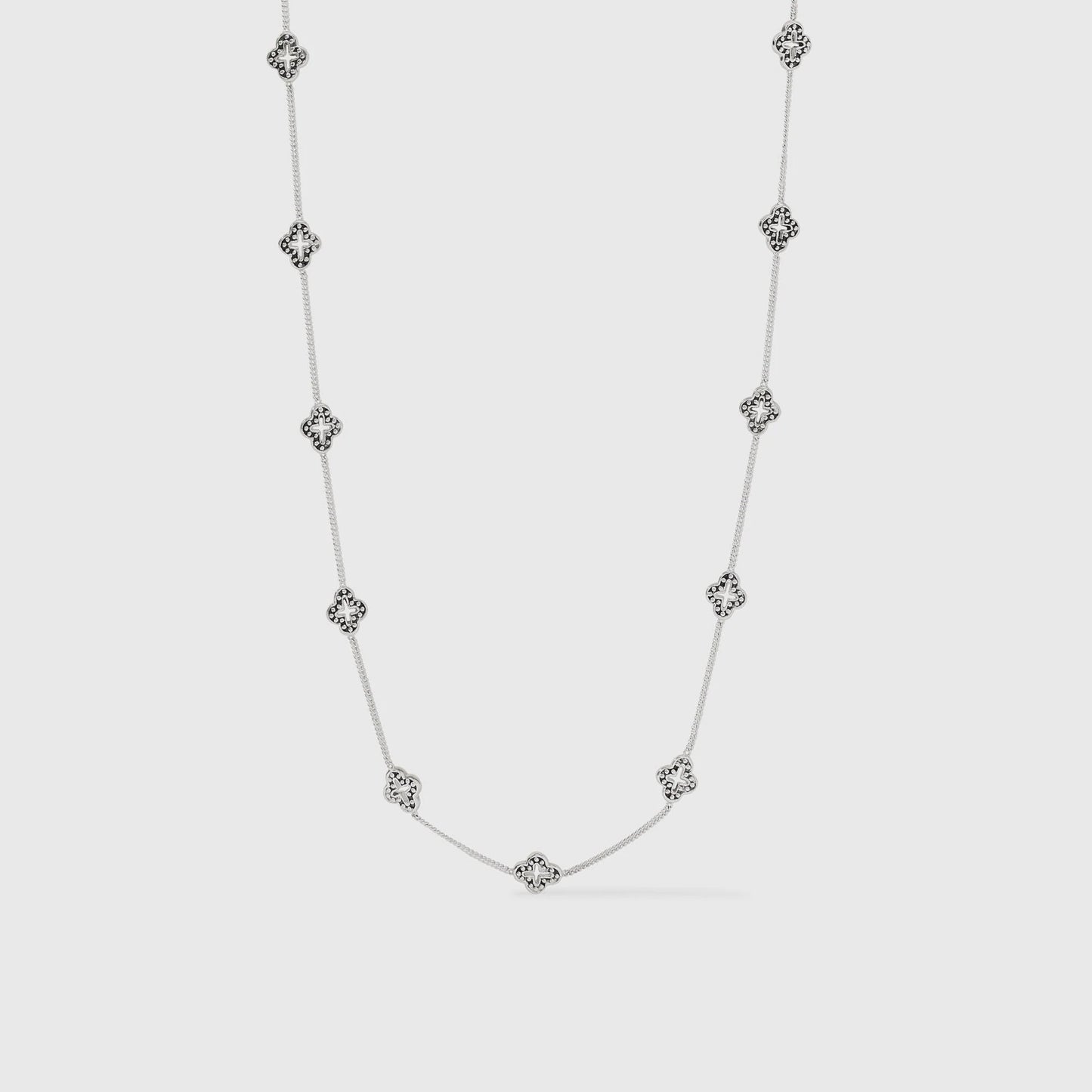 Florentine Demi Delicate Station Necklace - Silver