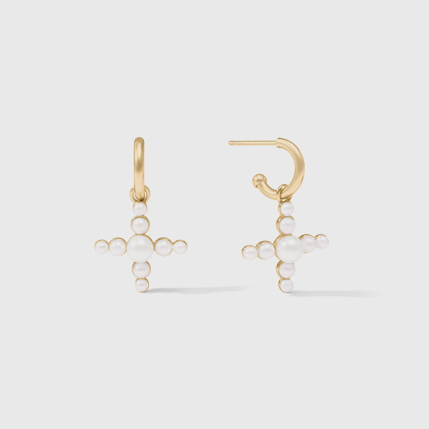 Gumdrop Cross Hoop & Charm Earring