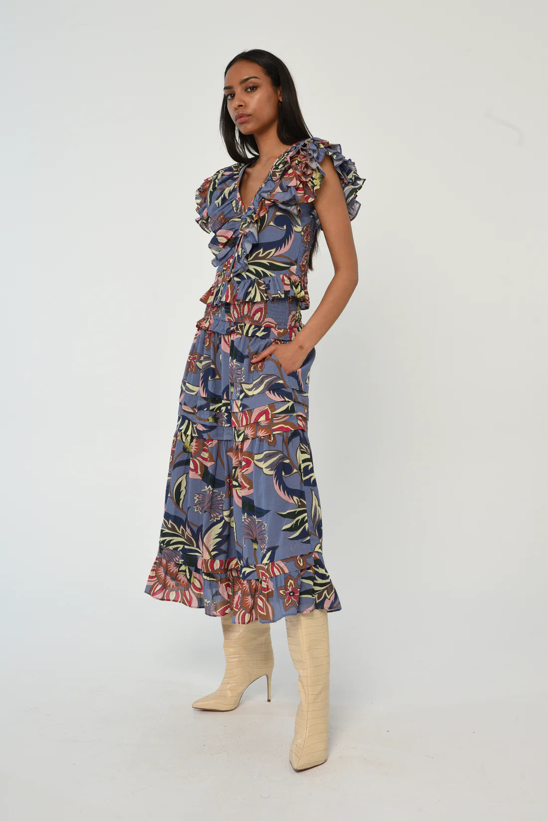 Carmella Top - Waltz Of Flowers Print