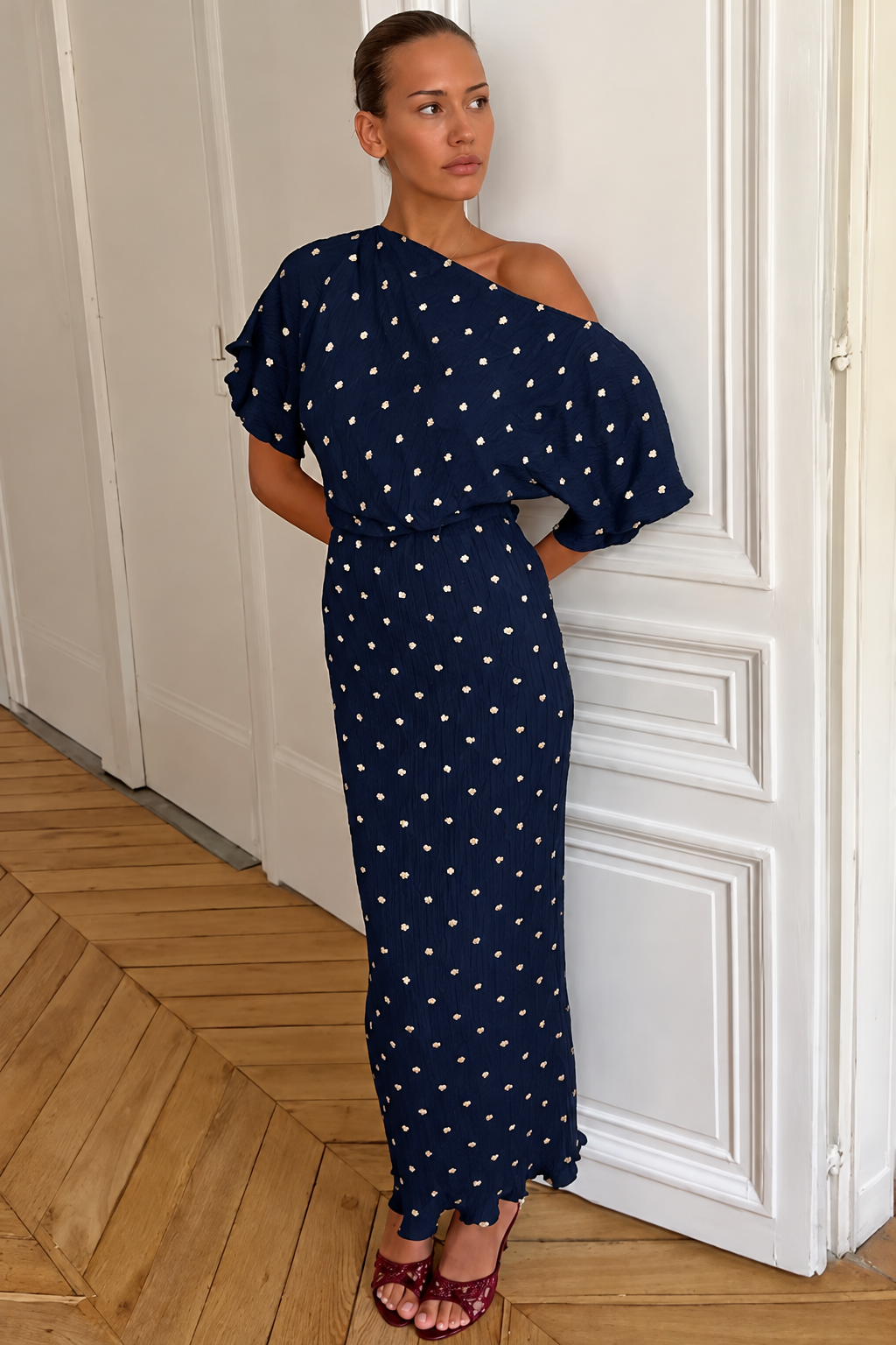 Navy Tilly Plisse Dress