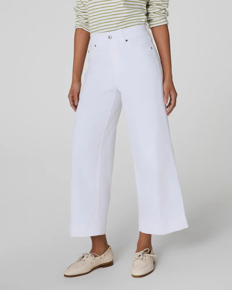 Cropped Wide Leg Jeans - White