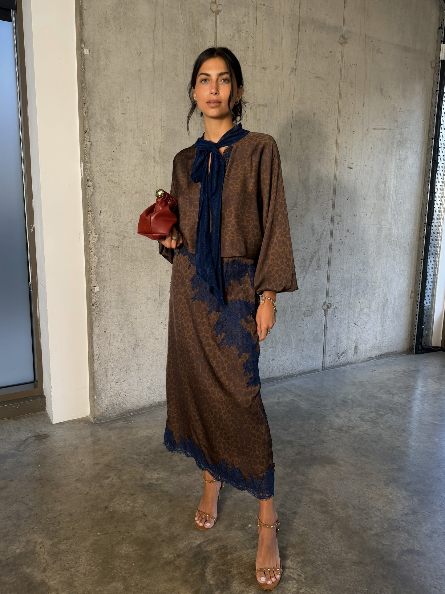 Dark Leopard Batwing Top
