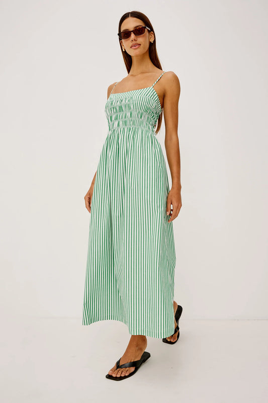 Primrose Dress - Emerald Stripe