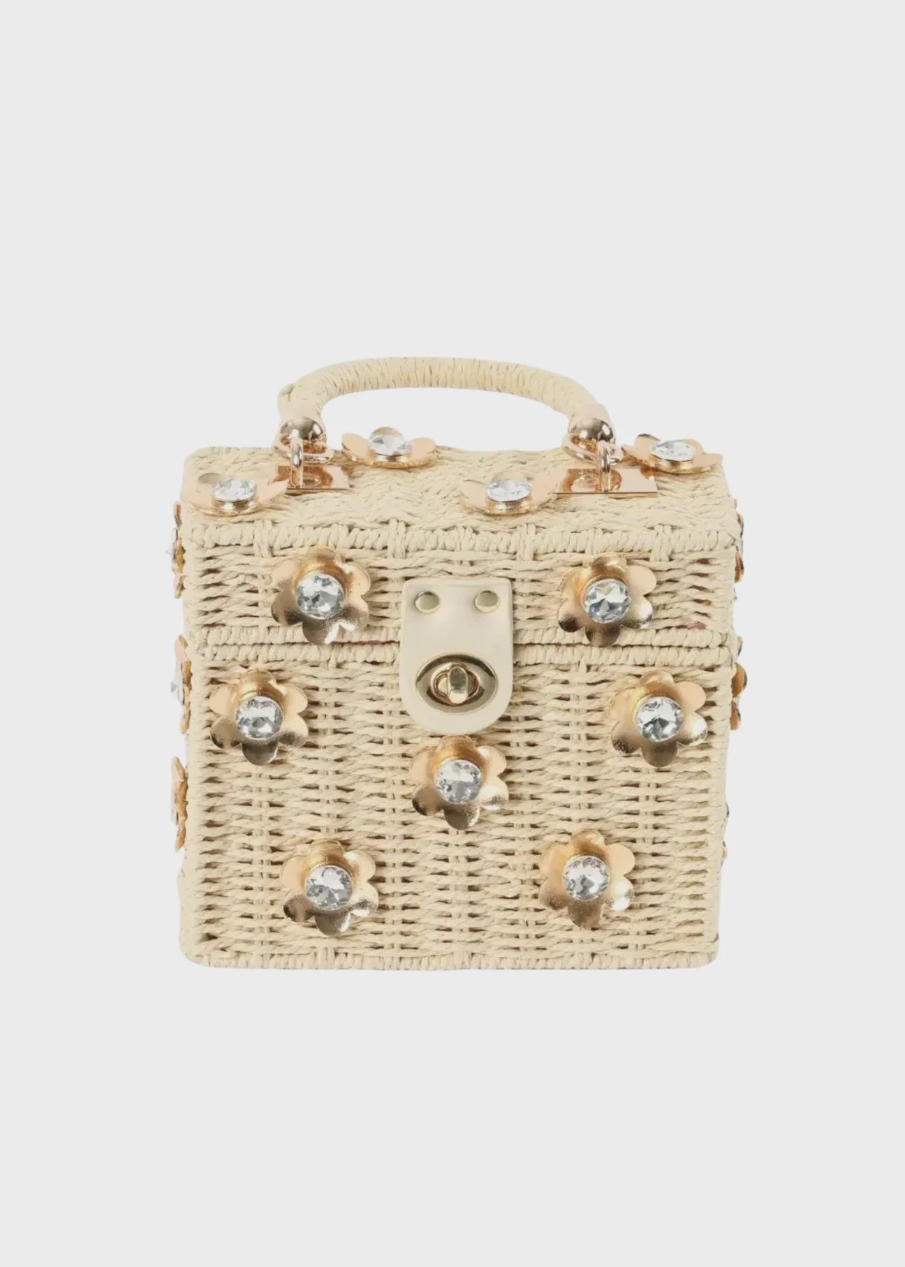 Daisy Wicker Bag-Gold