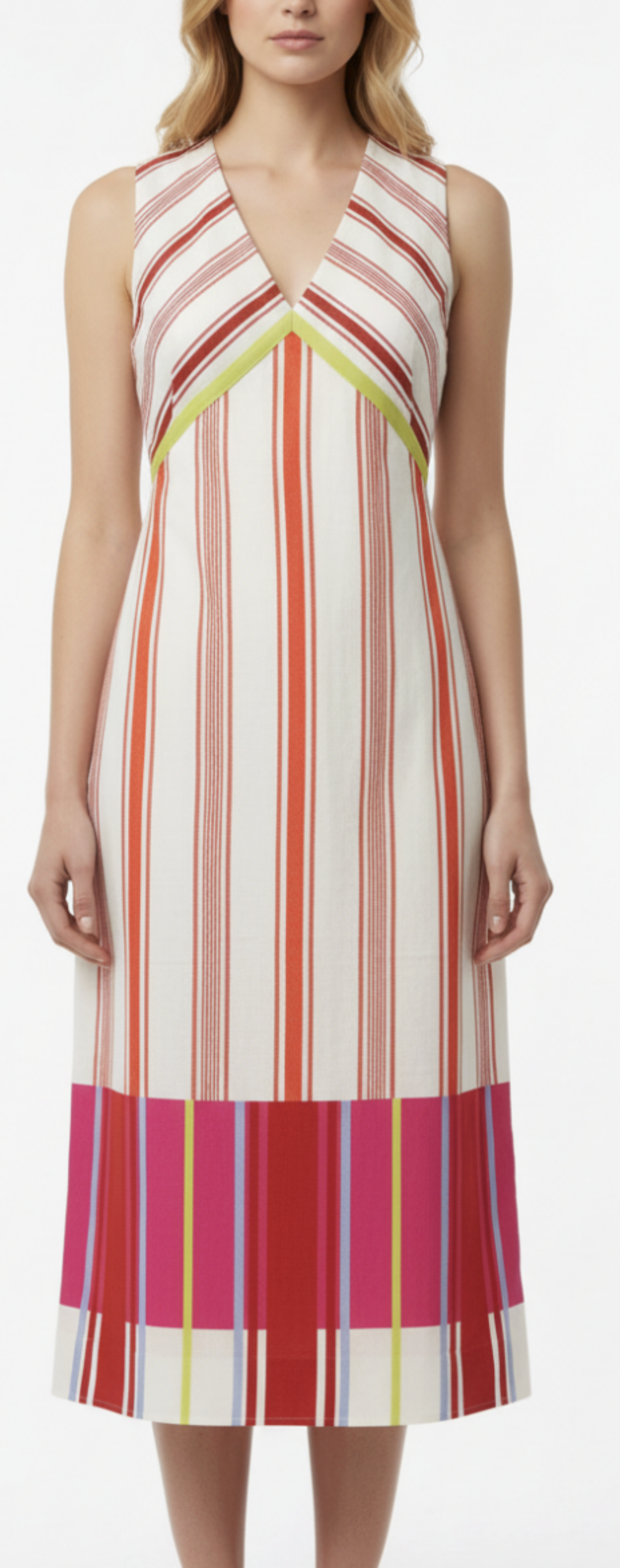 Delia Midi-Bright Stripe