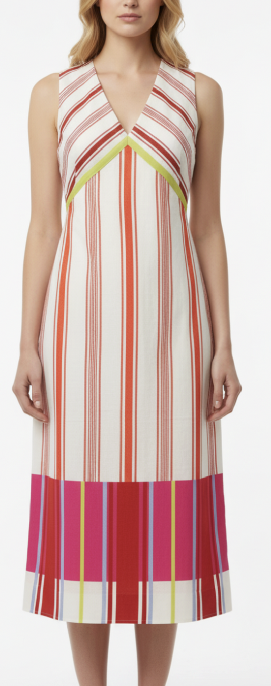 Delia Midi-Bright Stripe