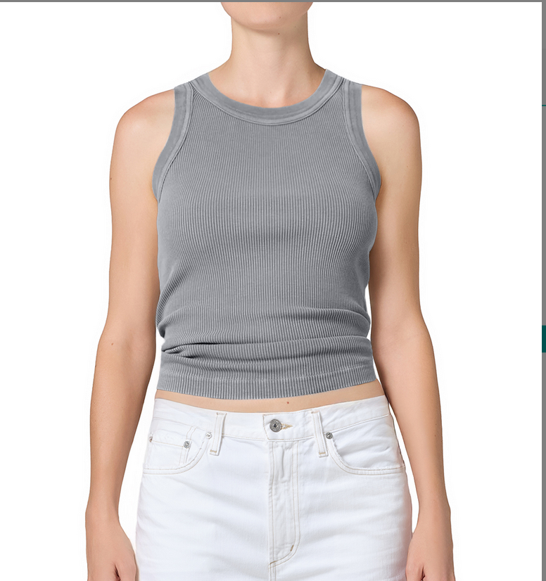 Isabel Ribbed Tank - Hematite