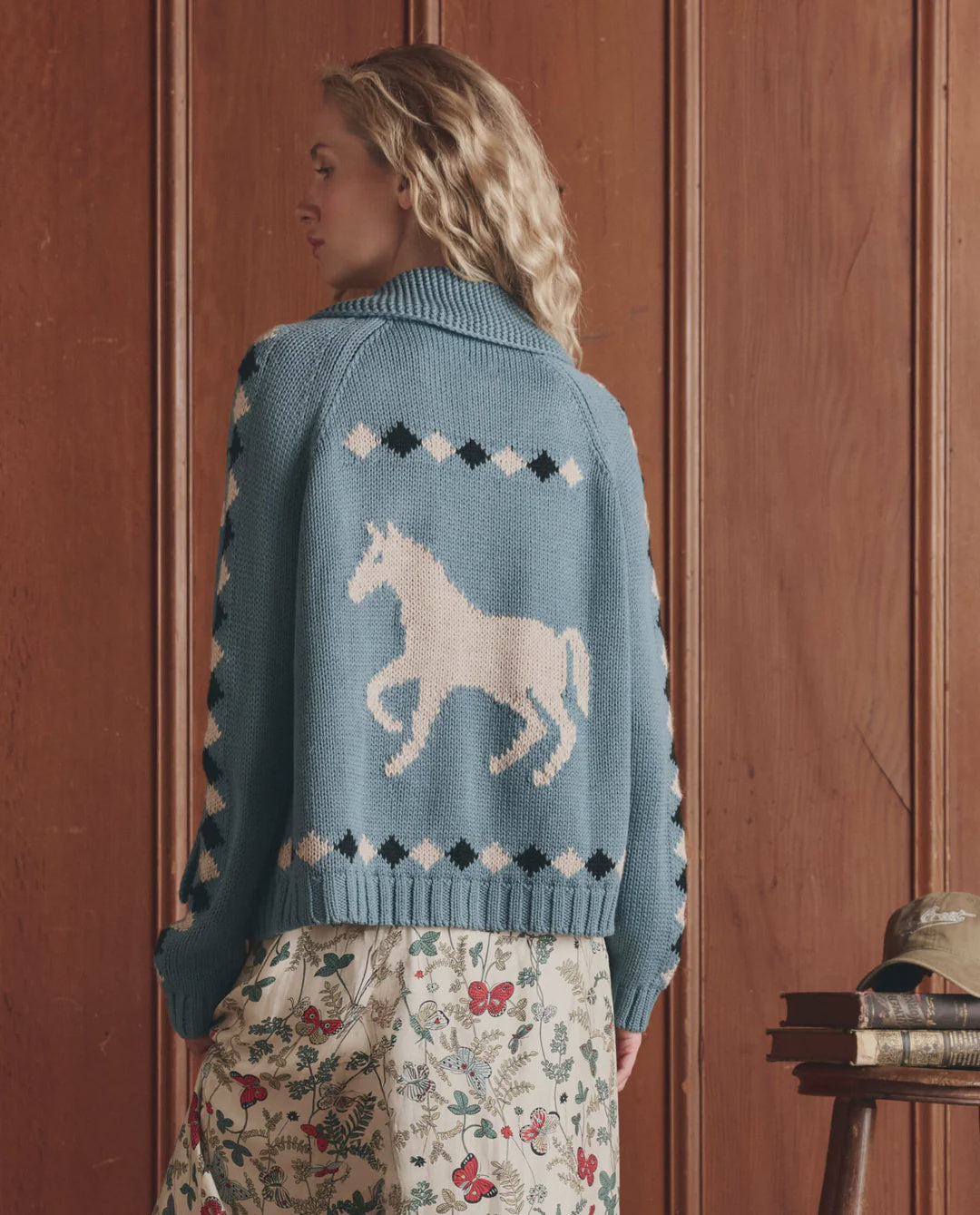 The Stable Lodge Cardigan - Blue Bell