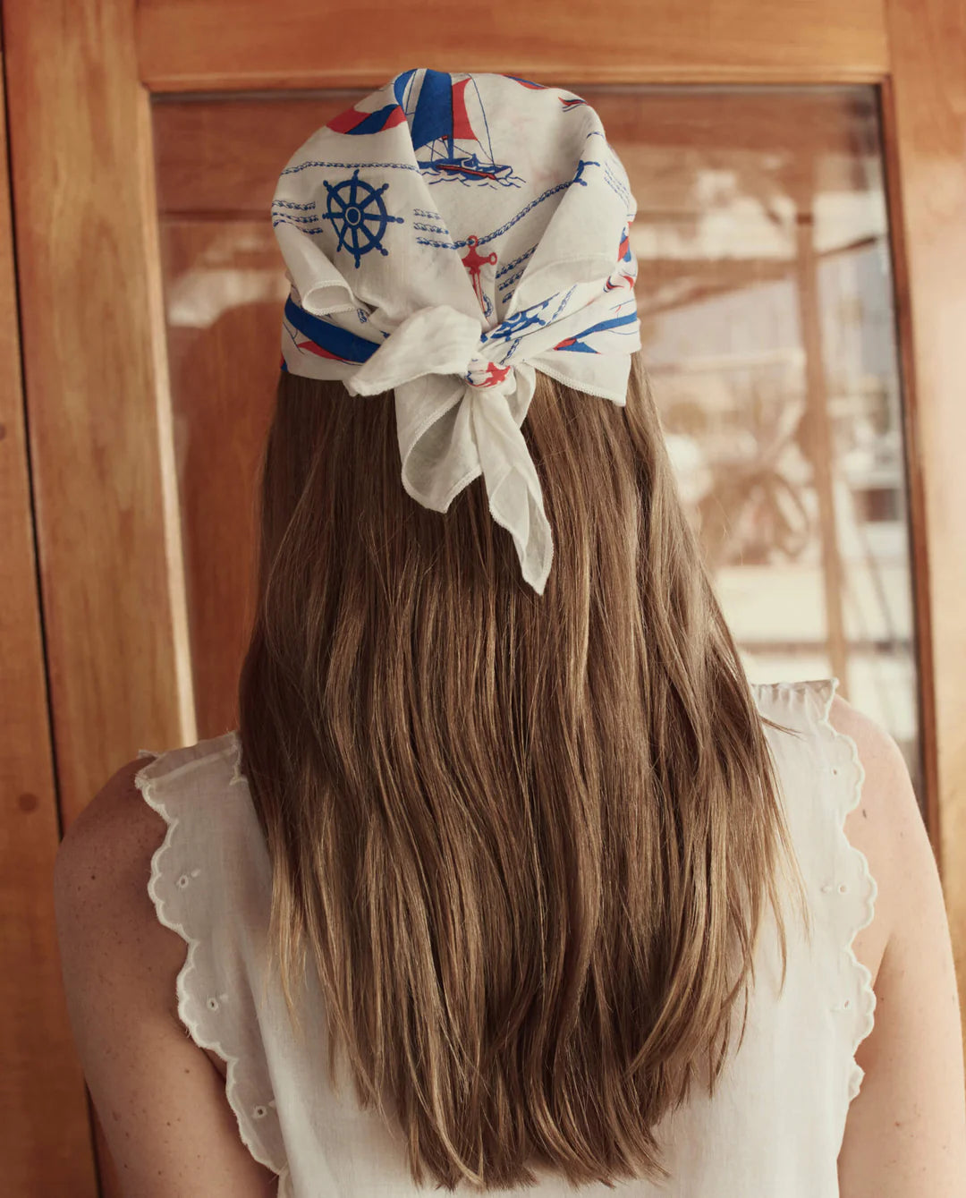 The Sailboat Bandana - White
