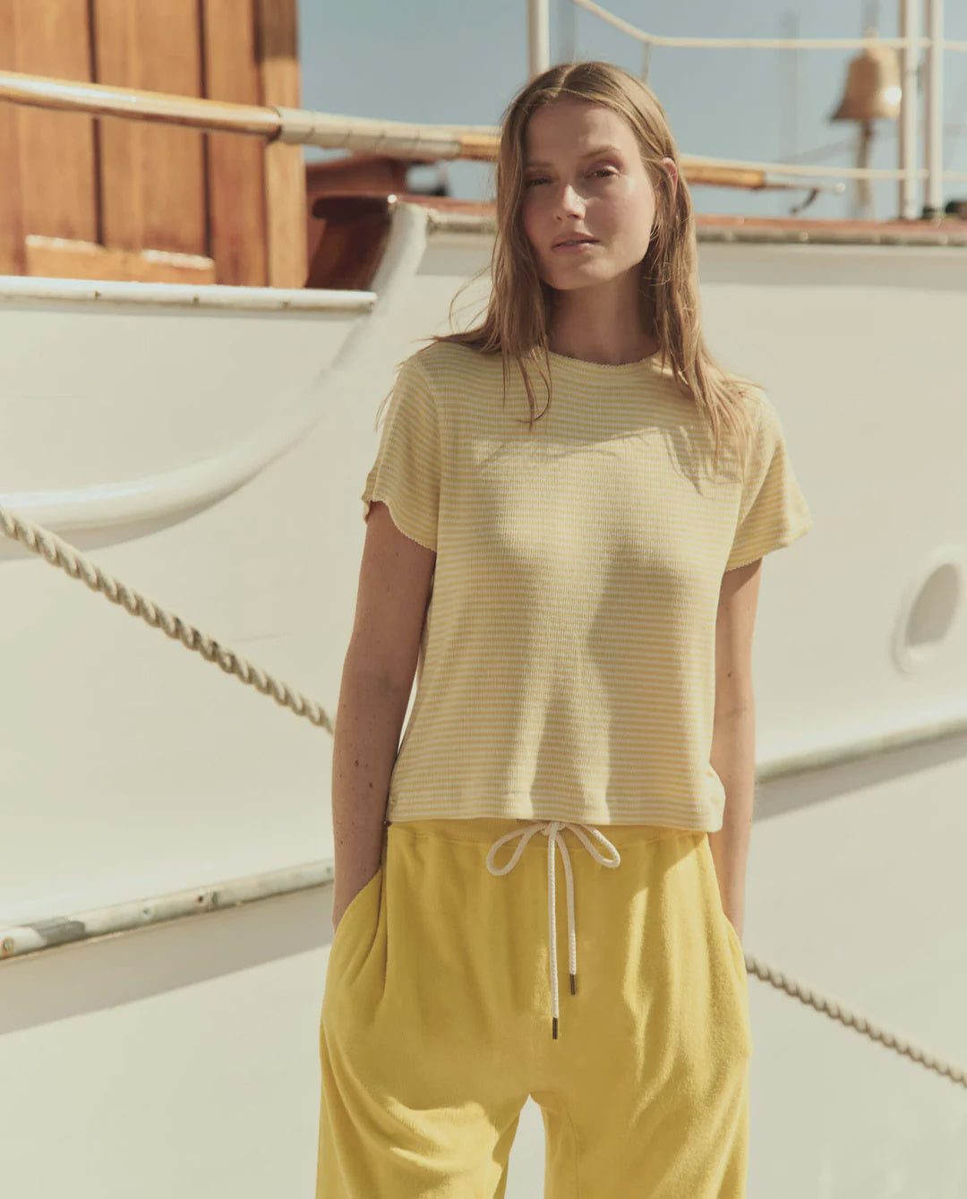 The Little Tee - Soft Yellow Stripe