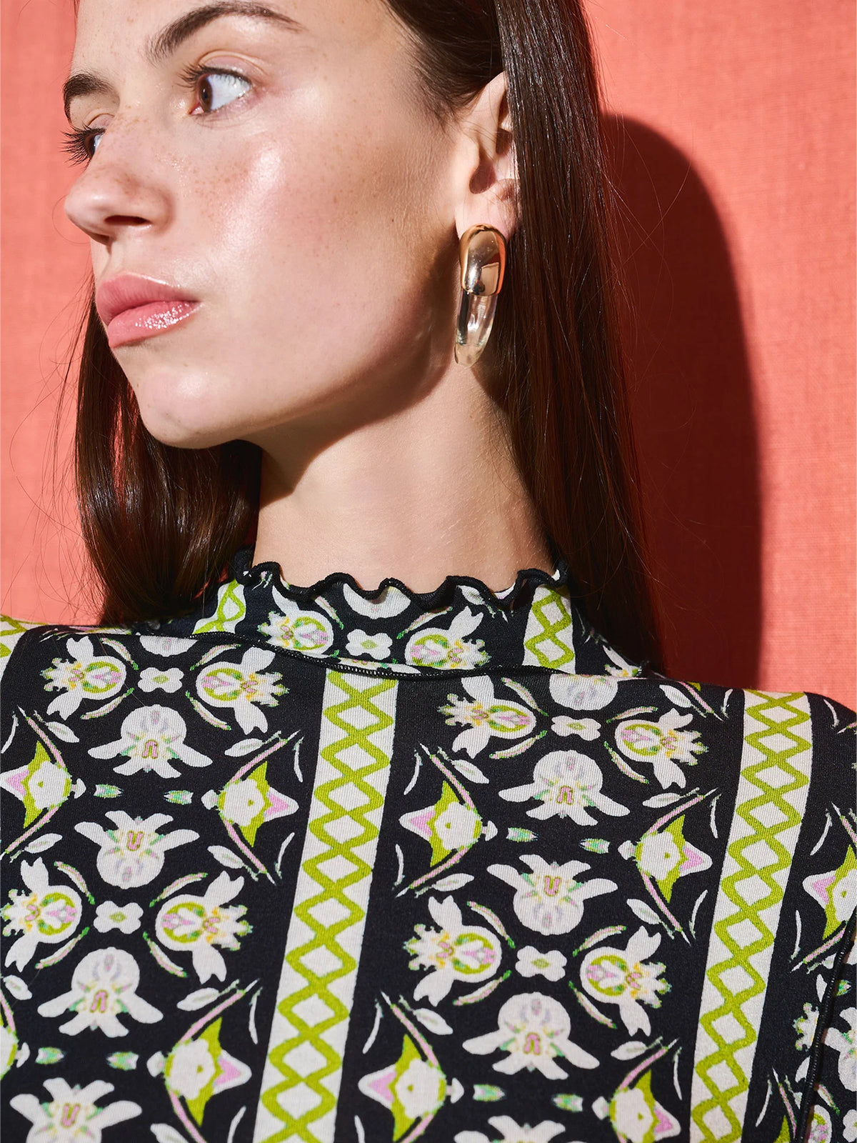 Millie Mock Neck Dress - Fleur de Lune Black
