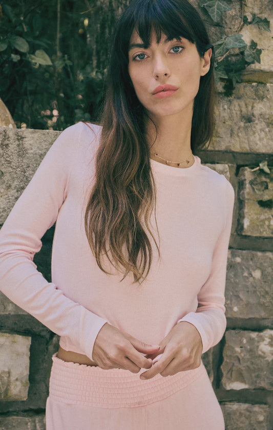 Felt Cute Long Sleeve Top - Whisper Pink