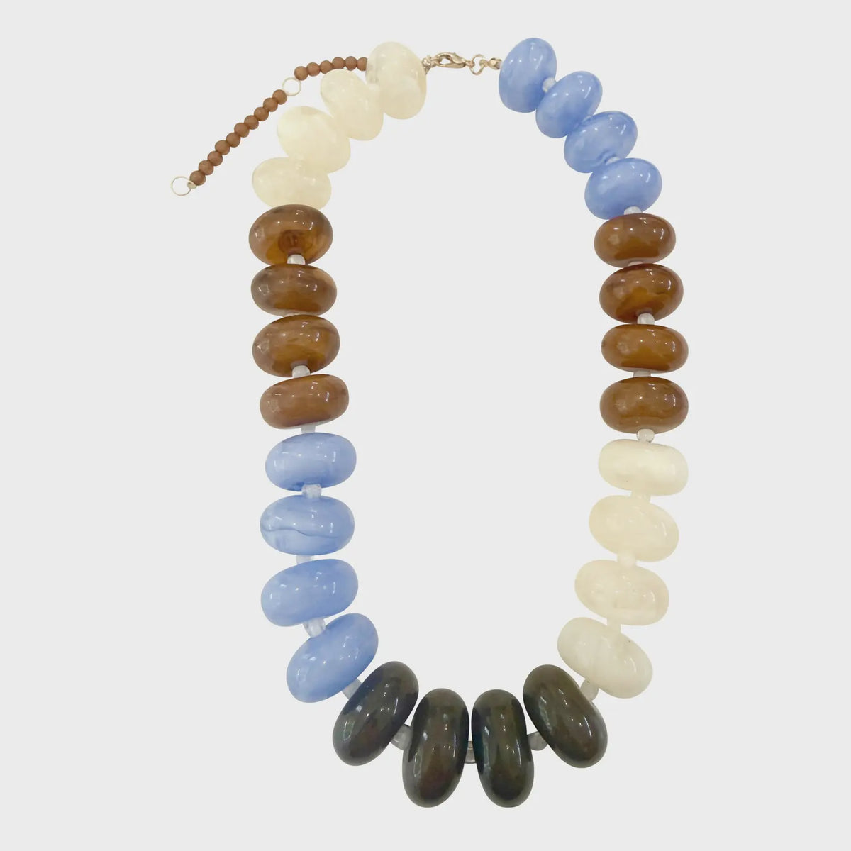 Carina Necklace - Light Blue Brown Mix