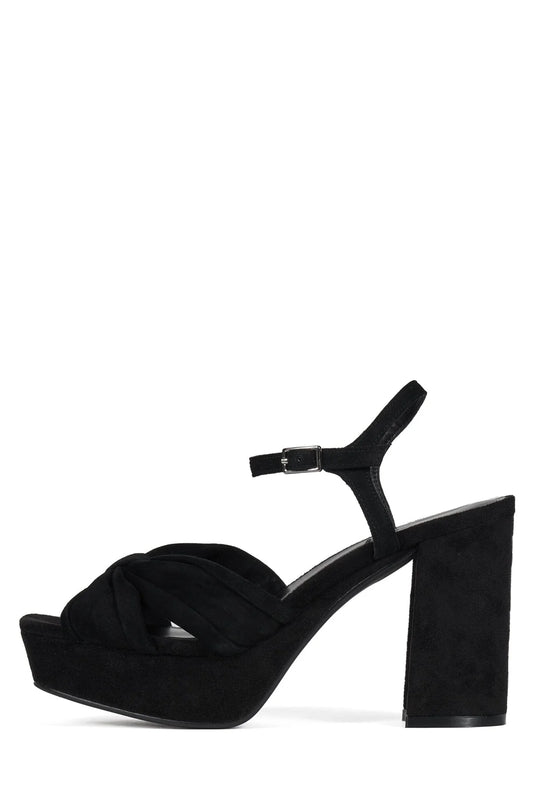 Dalida Platform Sandal - Black Suede