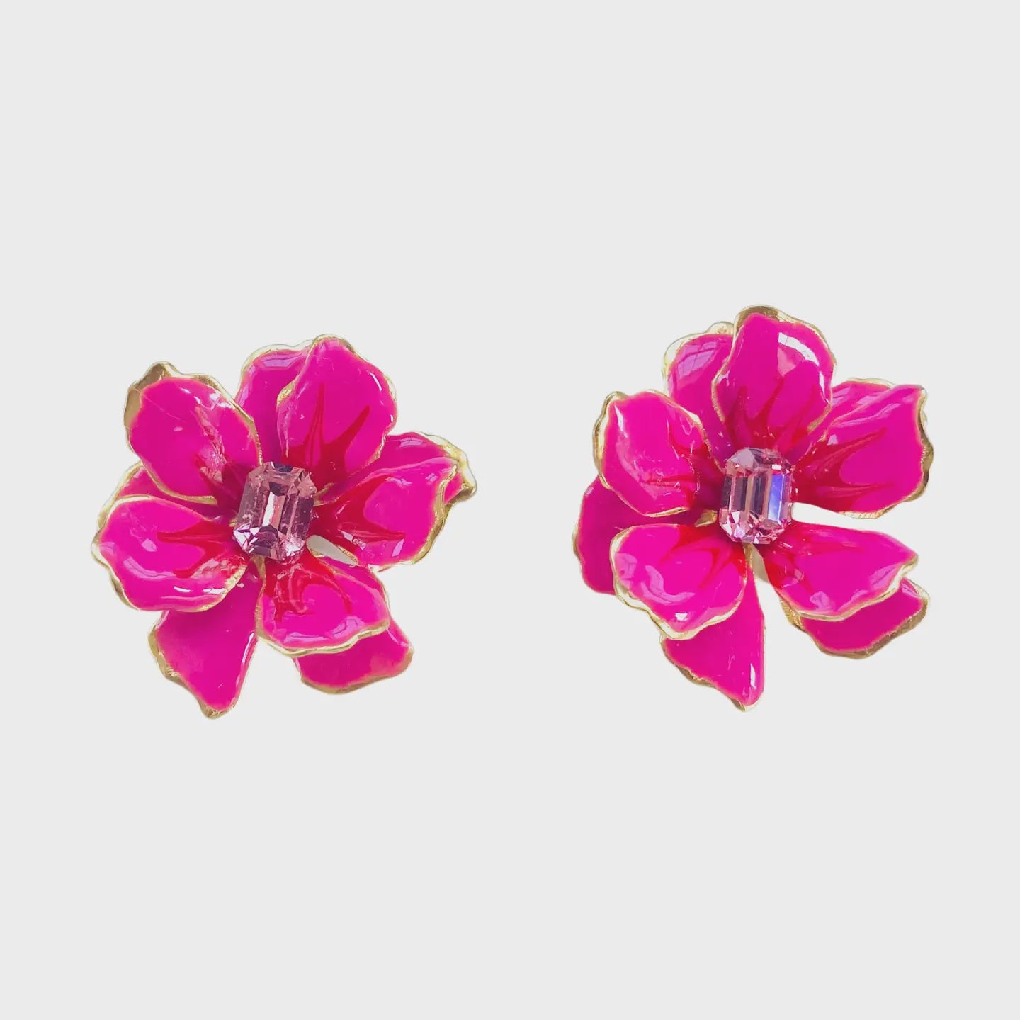 Small Magenta Jewel Box Earrings