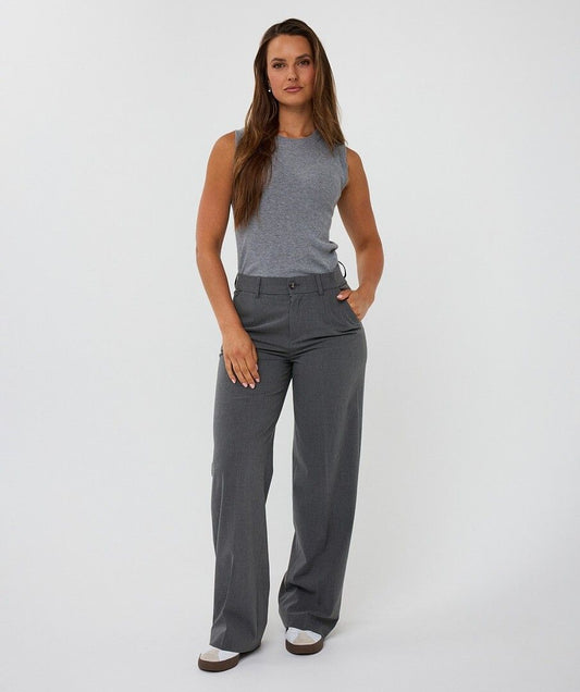 Grey Melange Rib Tank