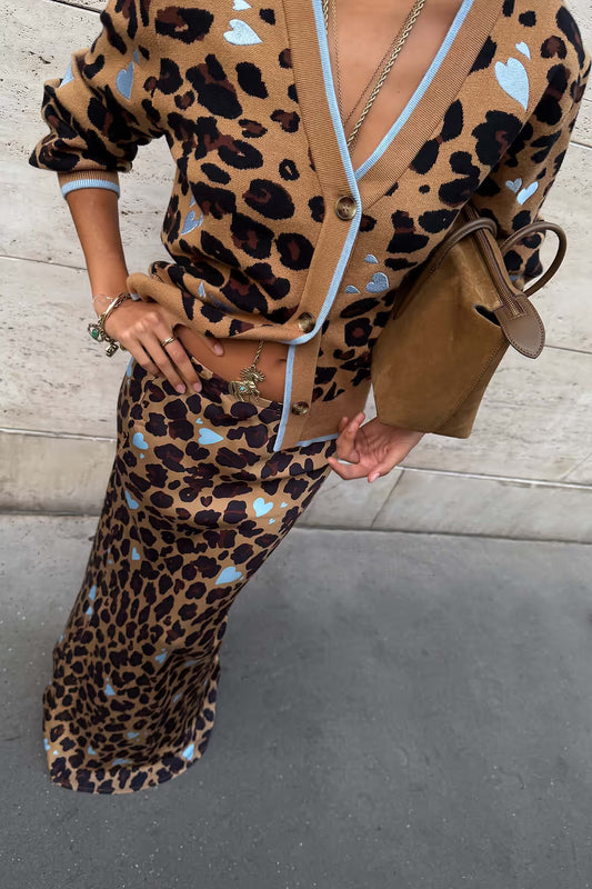 Heart Leopard Dorris Skirt