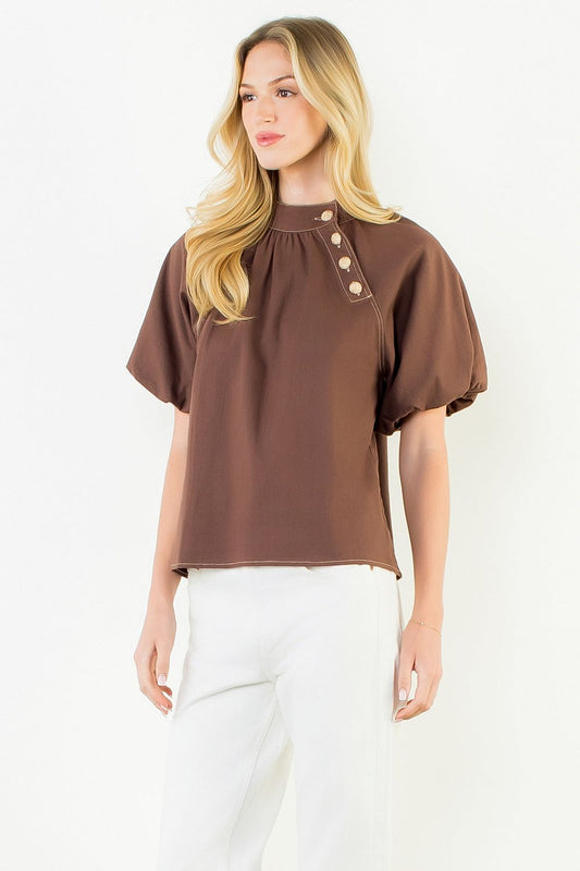 Hazel Button Top