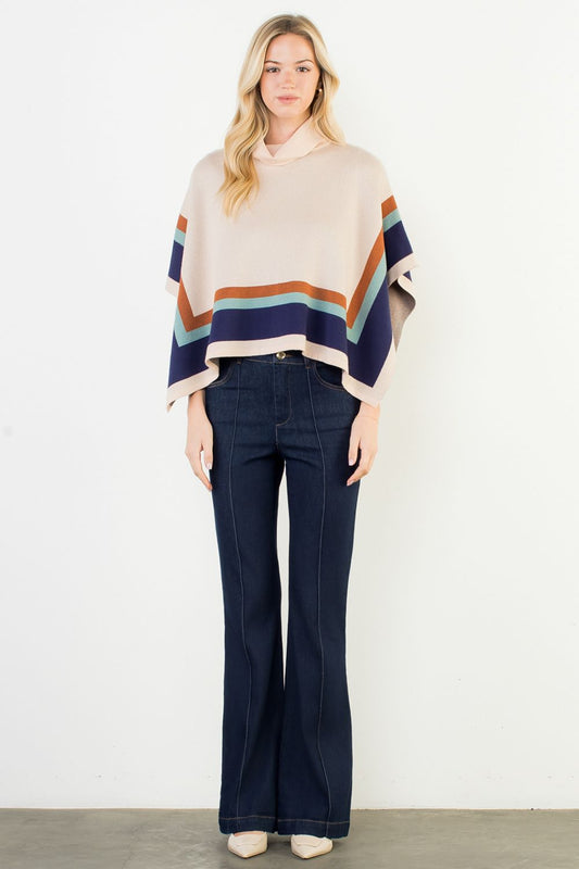 Andy Colorblock Poncho