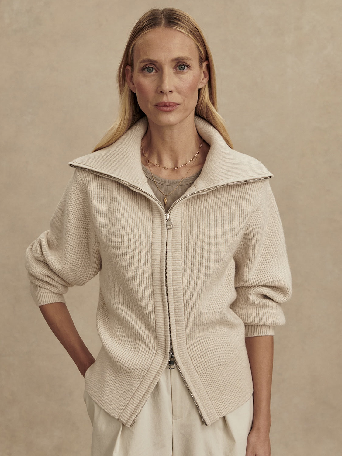 Enrico Knit Jacket - Silver Birch