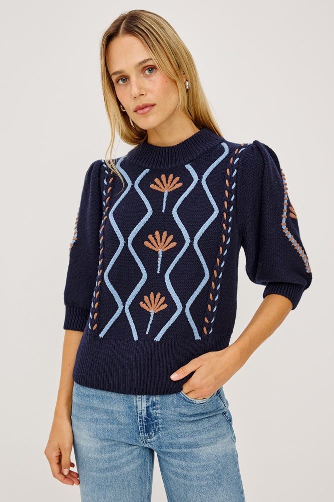 Addy Sweater - Floral Cables