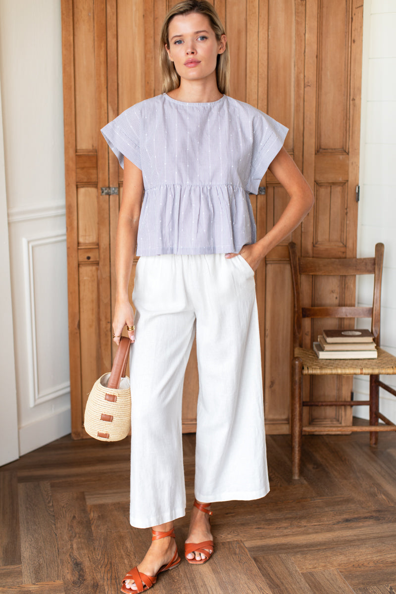 Dolman Peplum Top - James Stripe