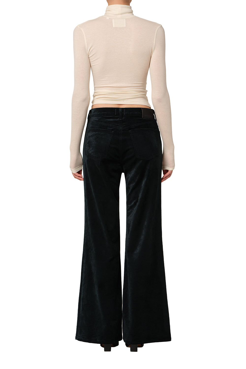 Kimberly 70's Flare Velvet in Moss