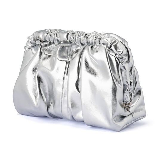 Betty Metallic Clutch - Silver