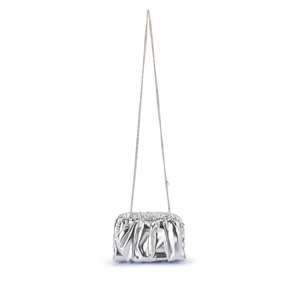 Betty Metallic Clutch - Silver