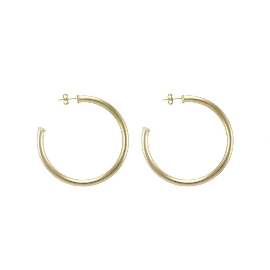 Petite Everybody's Favorite Hoops in Brushed Gold