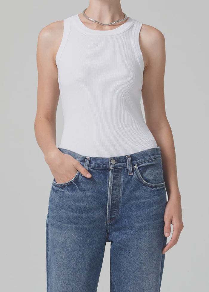 Isabel Rib Tank in White