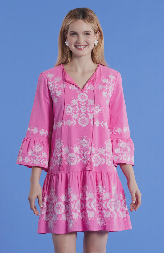 Holly Embroidered Skimmer Dress