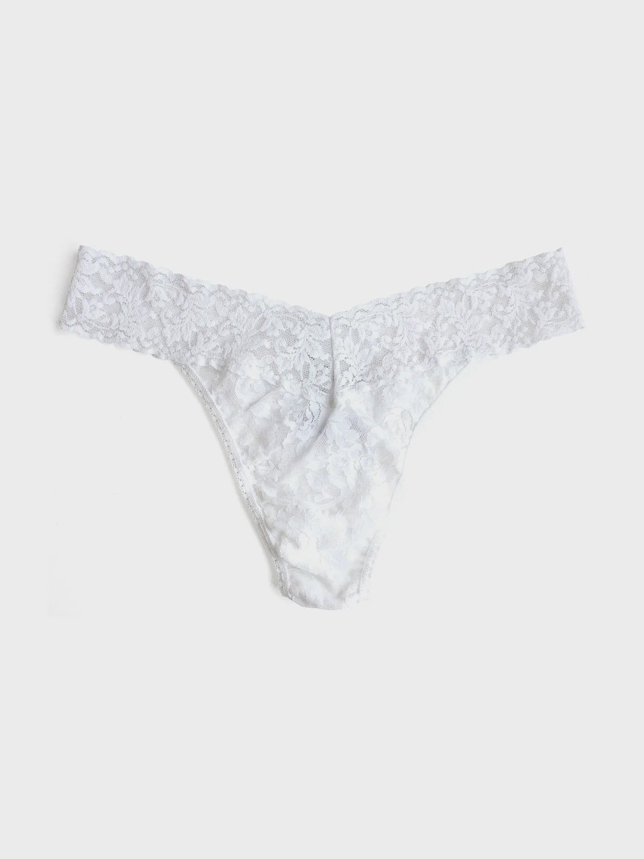 Signature Lace Original Rise Thong White