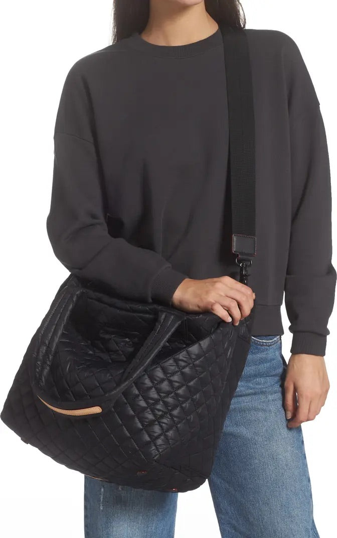 Black Medium Metro Tote Deluxe
