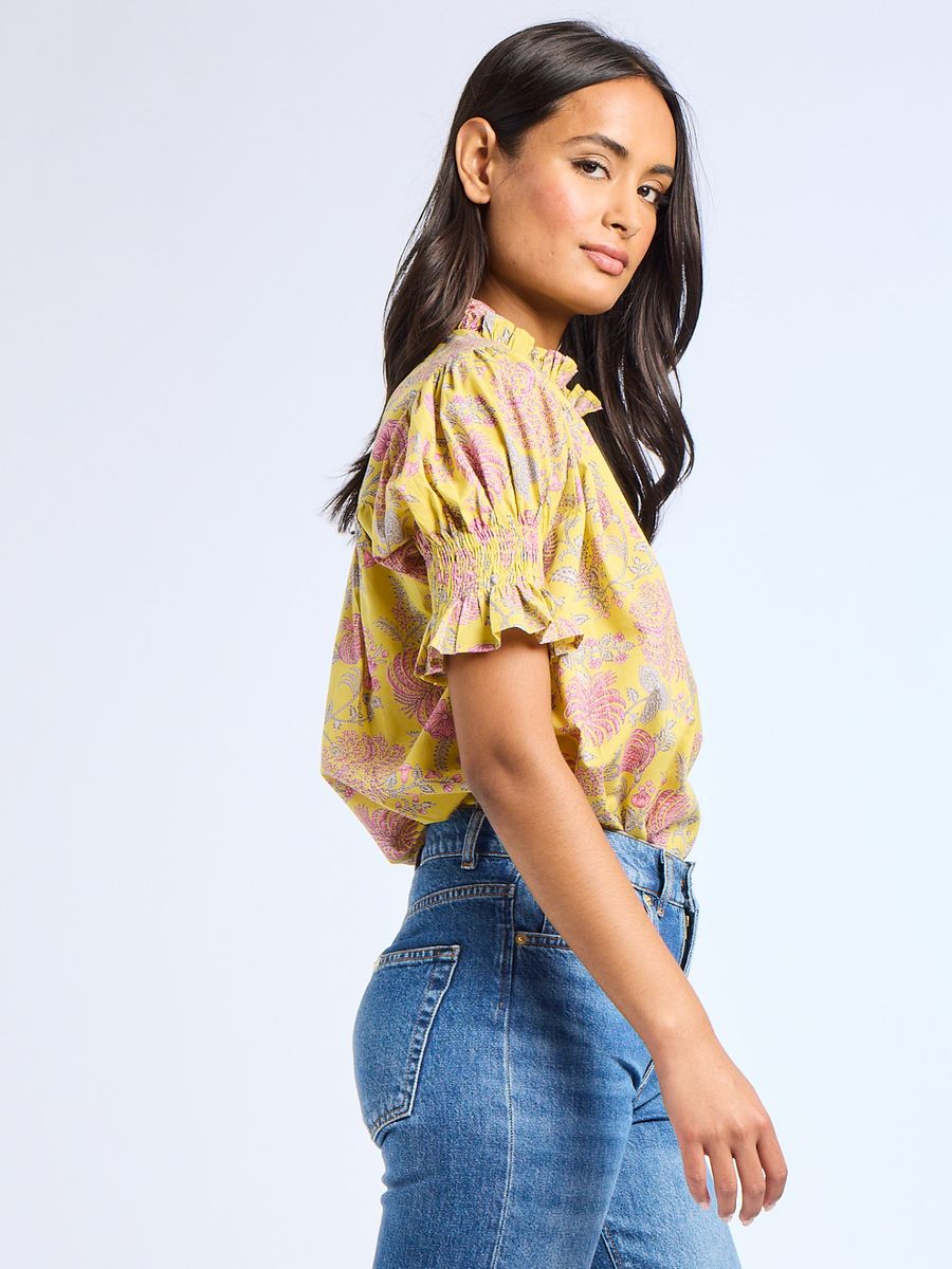 Marnie Top - Citron Floral