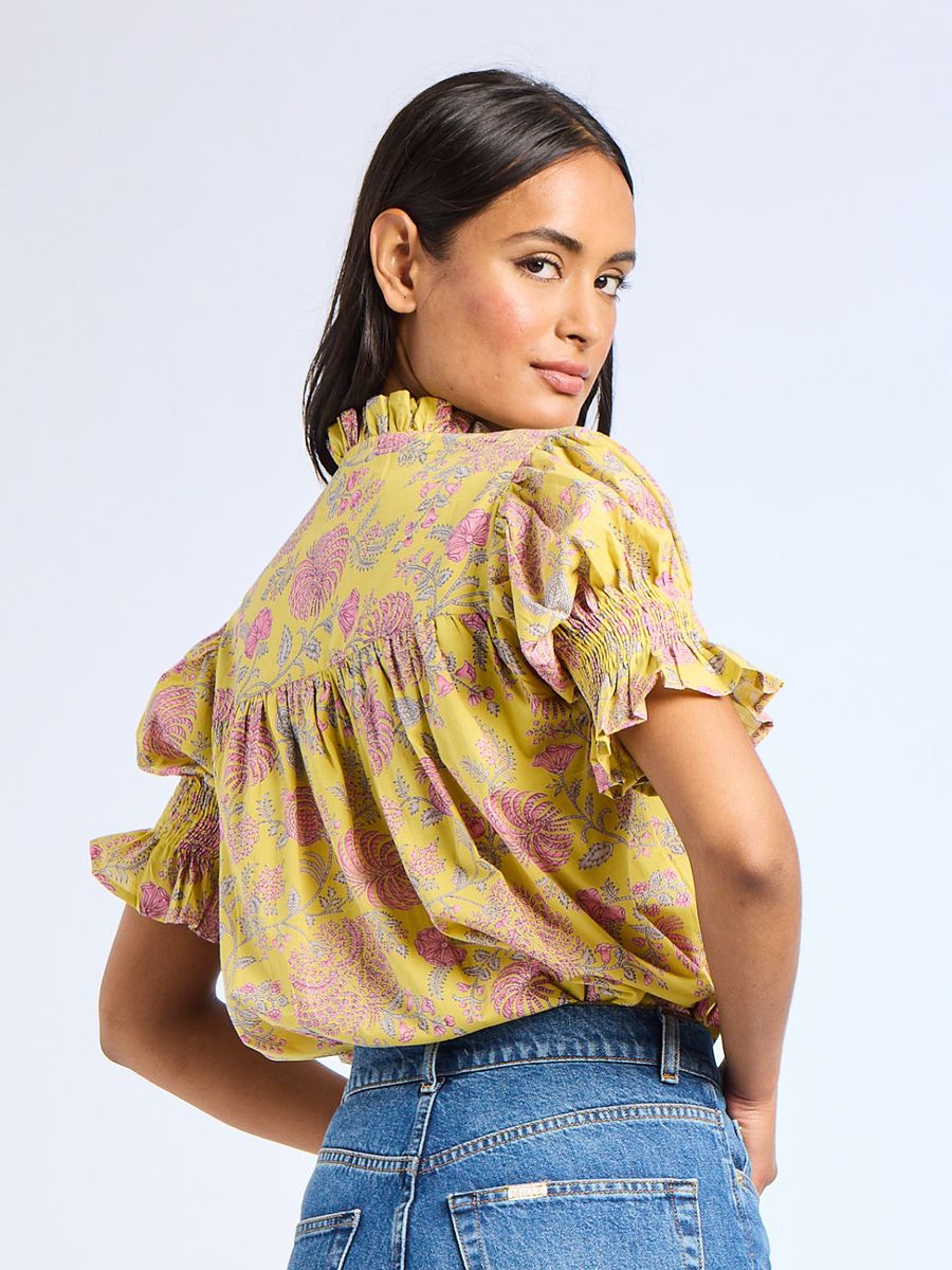 Marnie Top - Citron Floral